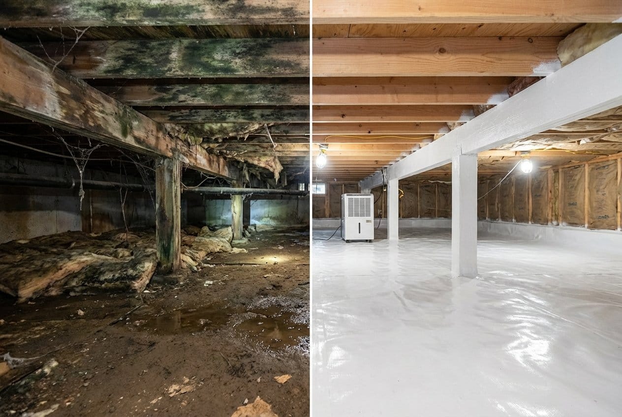 Post-Remediation Cleaning & Clearance restoration โ crawl space of bungalow in Fort Lee, NJ